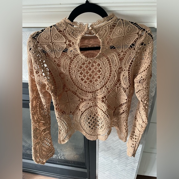 It’s Pink beige crocheted blouse - Picture 2 of 4